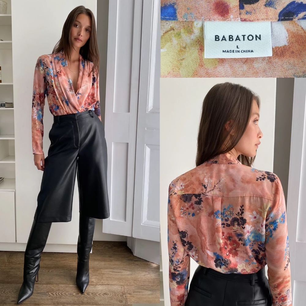 Aritzia Babaton Ambrose Wrap-front Blouse Bodysuit